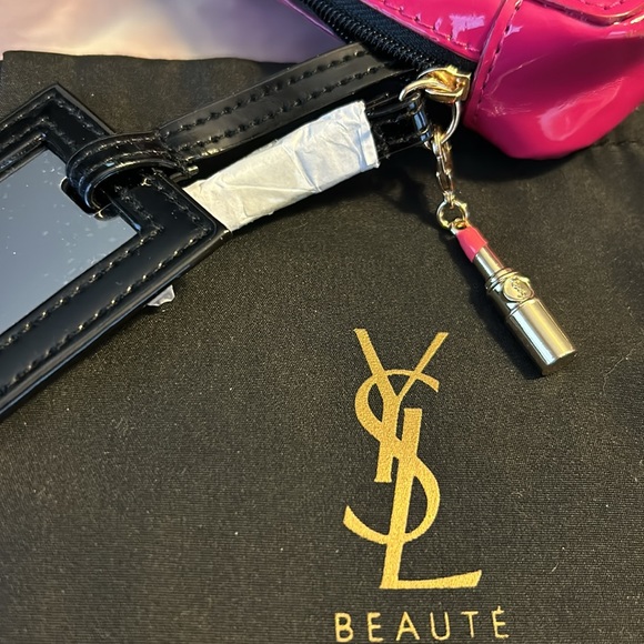Authentic YSL heart shaped pink zipper pouch complete with lipstick charms pouch - Picture 7 of 8